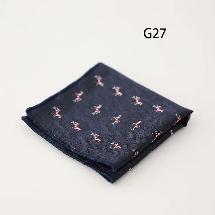 24cm Cartoon Animal Pocket Square Business Formal Men's Suit Handkerchief Floral Chest Towel Wedding Party Tuxedo Cravat Hanky