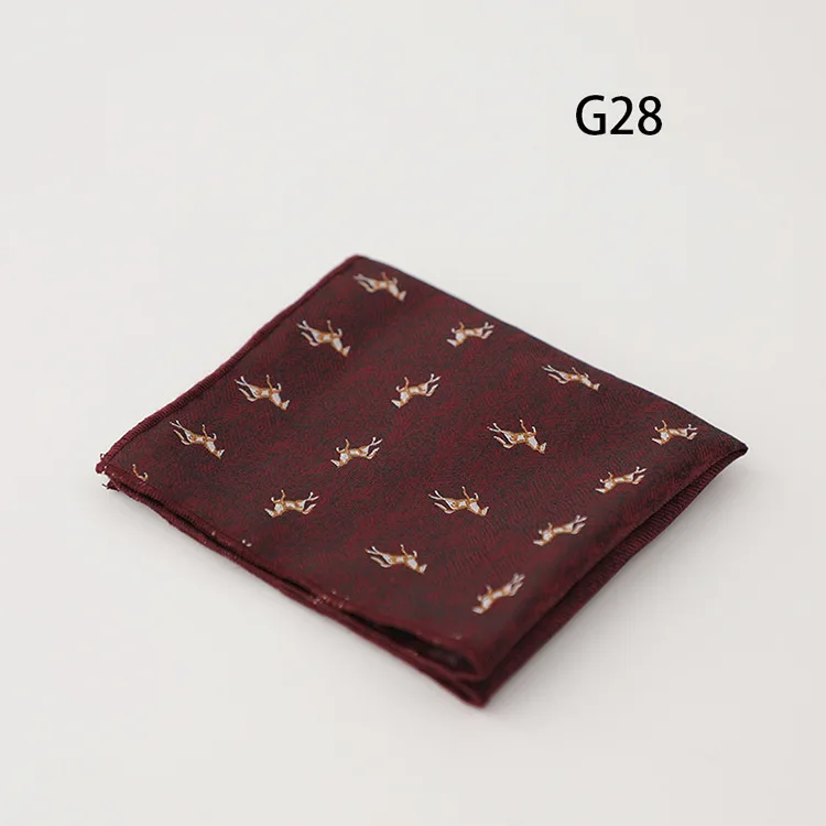 24cm Cartoon Animal Pocket Square Business Formal Men's Suit Handkerchief Floral Chest Towel Wedding Party Tuxedo Cravat Hanky