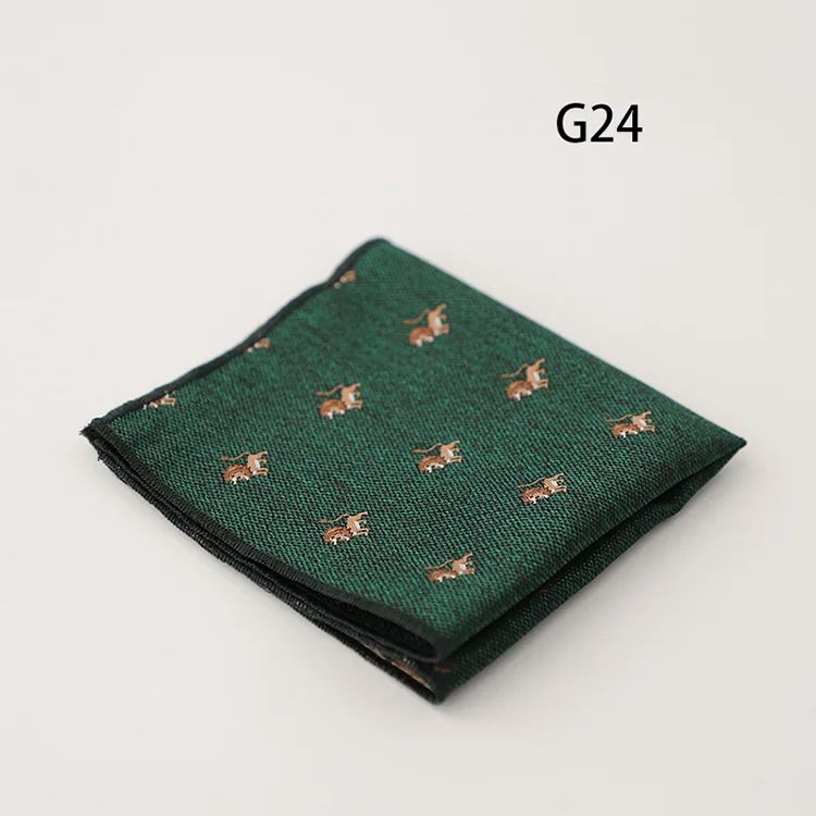 24cm Cartoon Animal Pocket Square Business Formal Men's Suit Handkerchief Floral Chest Towel Wedding Party Tuxedo Cravat Hanky