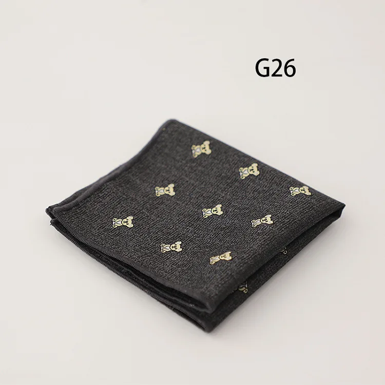24cm Cartoon Animal Pocket Square Business Formal Men's Suit Handkerchief Floral Chest Towel Wedding Party Tuxedo Cravat Hanky