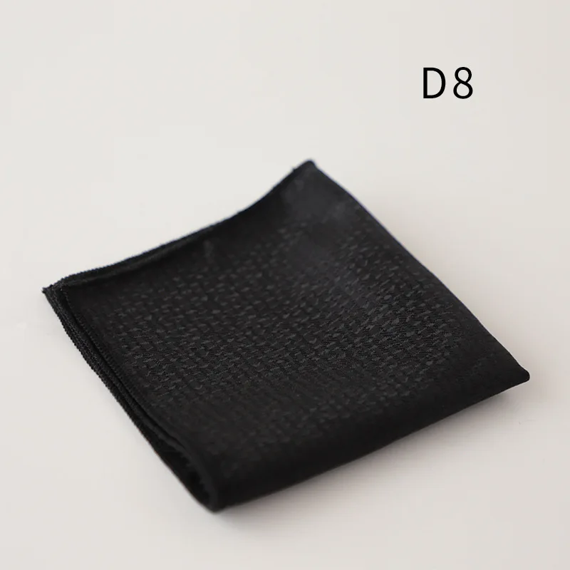 Gentleman 22cm Black Pocket Square For Men Business Formal Handkerchief British Polyester Paisley Dots Hanky Suit Scarf Chest