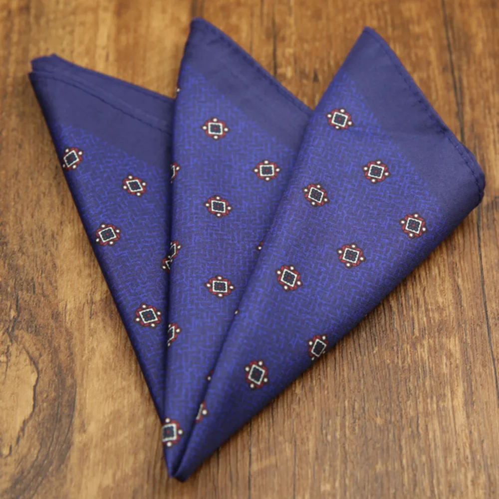 French New Oversized 27cm Mens Red Pocket Square Floral Paisley Print Handkerchief Wedding Party Tuxedo Accessories Groom Hanky