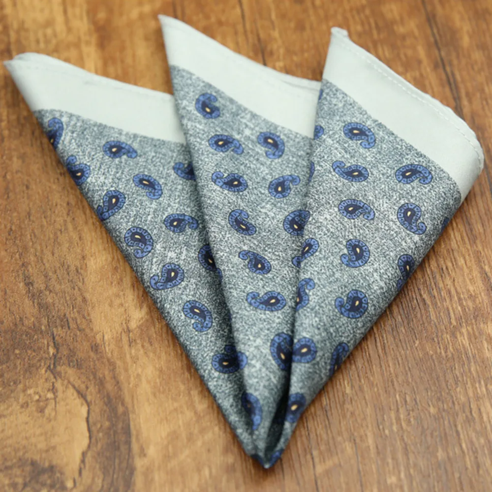 French New Oversized 27cm Mens Red Pocket Square Floral Paisley Print Handkerchief Wedding Party Tuxedo Accessories Groom Hanky