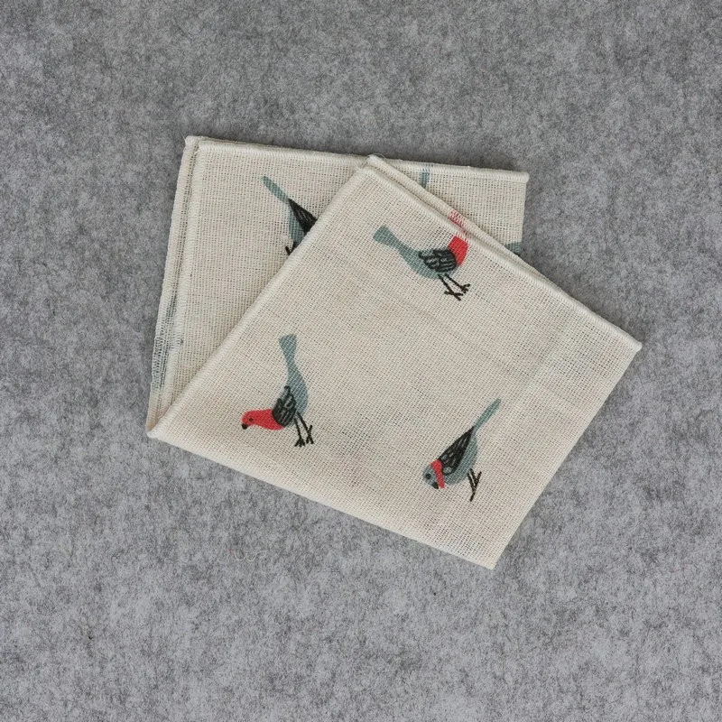 New Fruits Printed Pocket Square for Mens Fashion Linen Handkerchiefs Wedding Party Groom Suits Pocket Towel Beige Casual Hanky