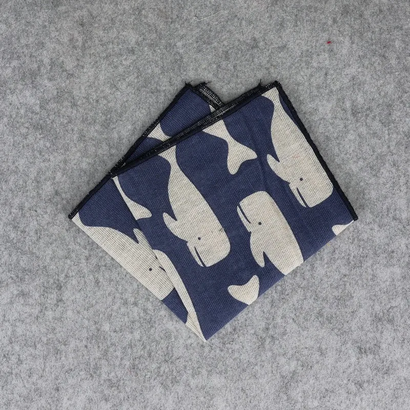 New Fruits Printed Pocket Square for Mens Fashion Linen Handkerchiefs Wedding Party Groom Suits Pocket Towel Beige Casual Hanky