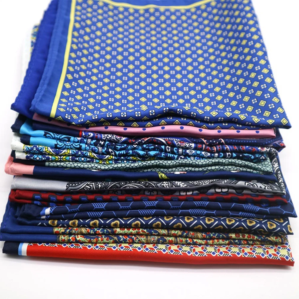 Wholesale 15 Piecess Men's Pocket Squares 12.5In Large Silky Floral Pocket Square For Men Women Handkerchiefs Set Assorted