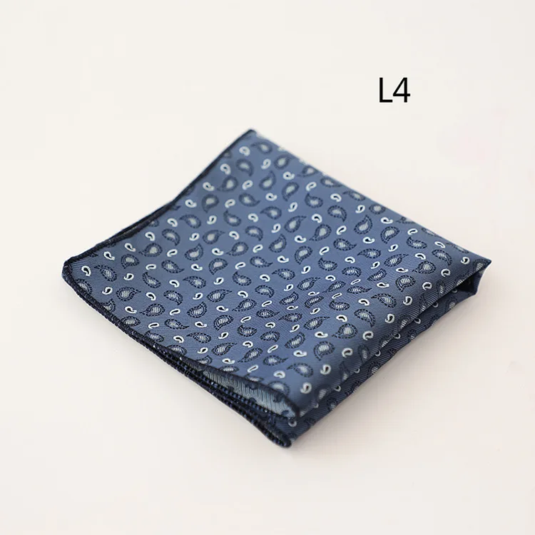 23cm Retro Luxury Men's Suit Pocket Square Digit Brown Flower Striped Handkerchief Silk Hanky Gentleman Towel Tuxedo Cravat Gift