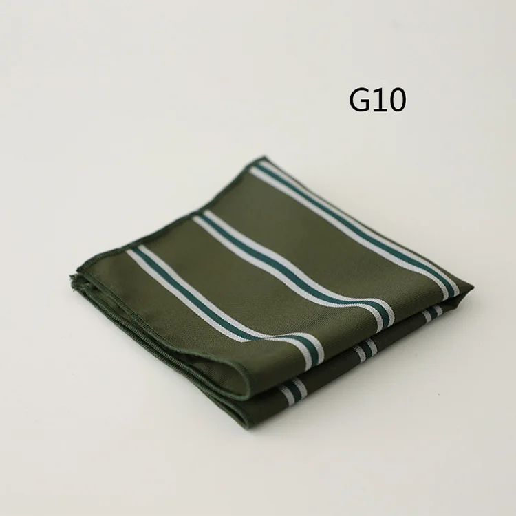 23cm Retro Luxury Men's Suit Pocket Square Digit Brown Flower Striped Handkerchief Silk Hanky Gentleman Towel Tuxedo Cravat Gift