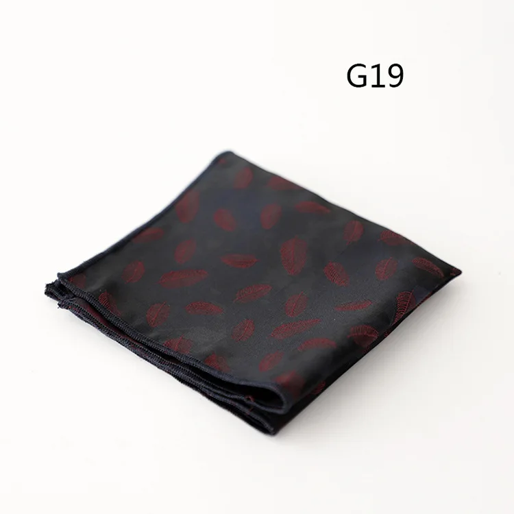 23cm Retro Luxury Men's Suit Pocket Square Digit Brown Flower Striped Handkerchief Silk Hanky Gentleman Towel Tuxedo Cravat Gift