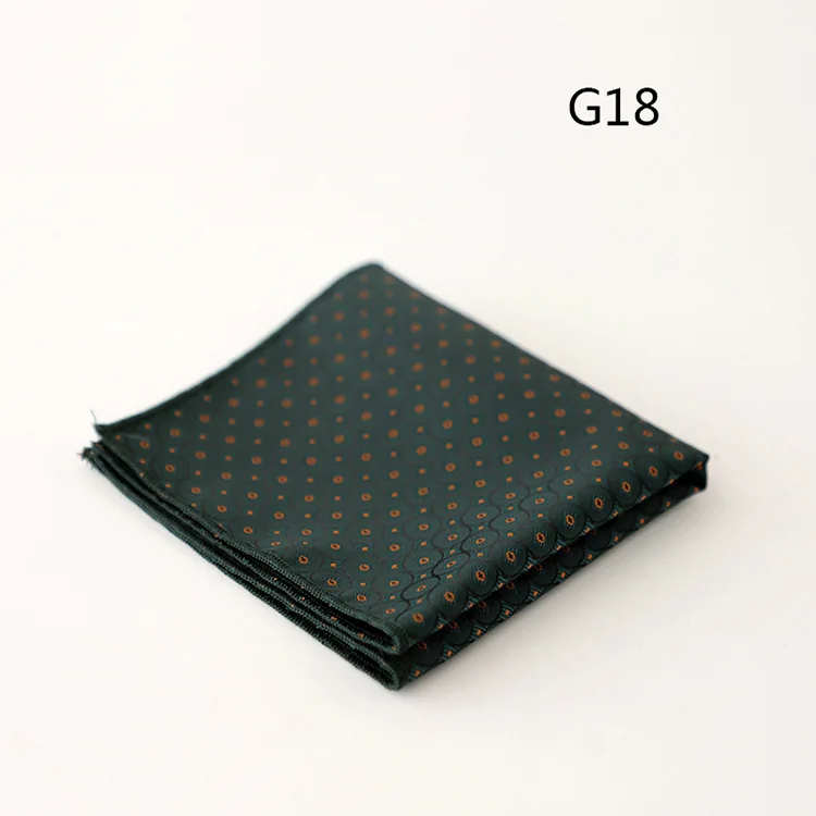 23cm Retro Luxury Men's Suit Pocket Square Digit Brown Flower Striped Handkerchief Silk Hanky Gentleman Towel Tuxedo Cravat Gift