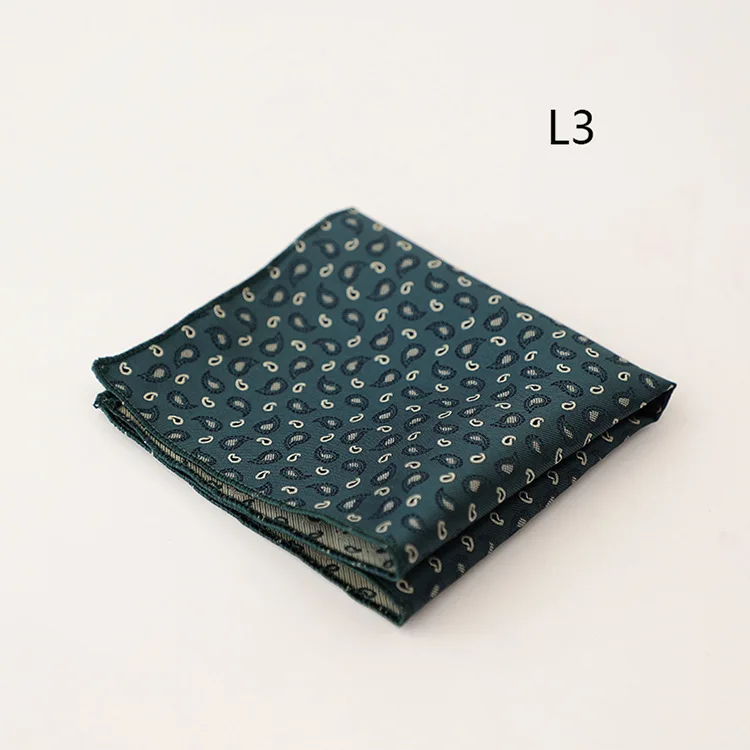 23cm Retro Luxury Men's Suit Pocket Square Digit Brown Flower Striped Handkerchief Silk Hanky Gentleman Towel Tuxedo Cravat Gift