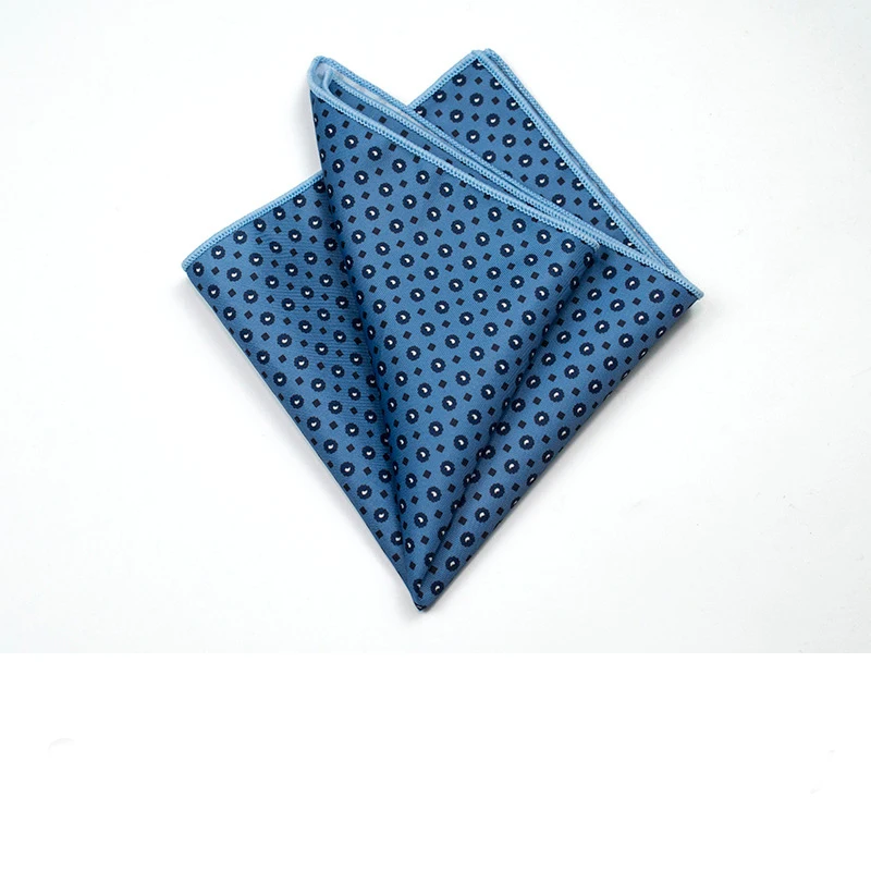 27cm Retro British Style Brown Pocket Square Animal Flower Printed Polyester Handkerchief For Men Towel Formal Suit Tuxedo Hanky