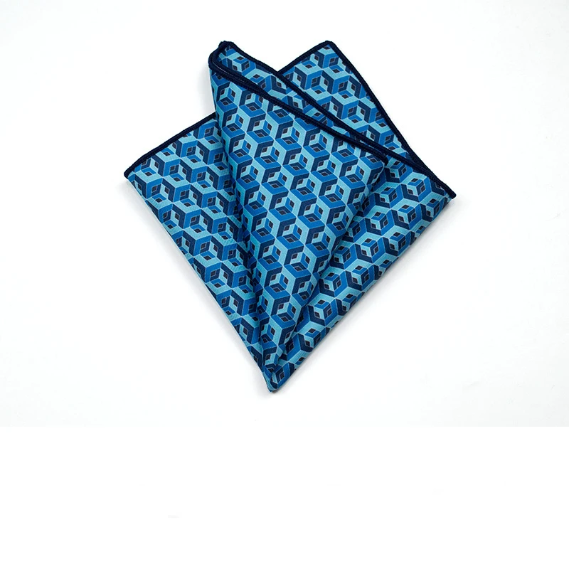 27cm Retro British Style Brown Pocket Square Animal Flower Printed Polyester Handkerchief For Men Towel Formal Suit Tuxedo Hanky