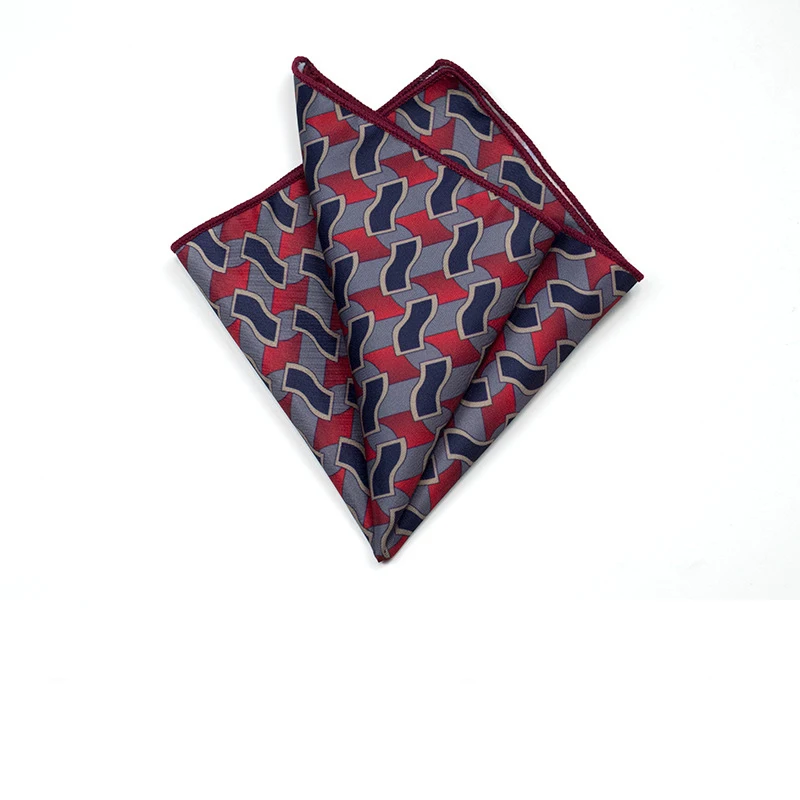 27cm Retro British Style Brown Pocket Square Animal Flower Printed Polyester Handkerchief For Men Towel Formal Suit Tuxedo Hanky