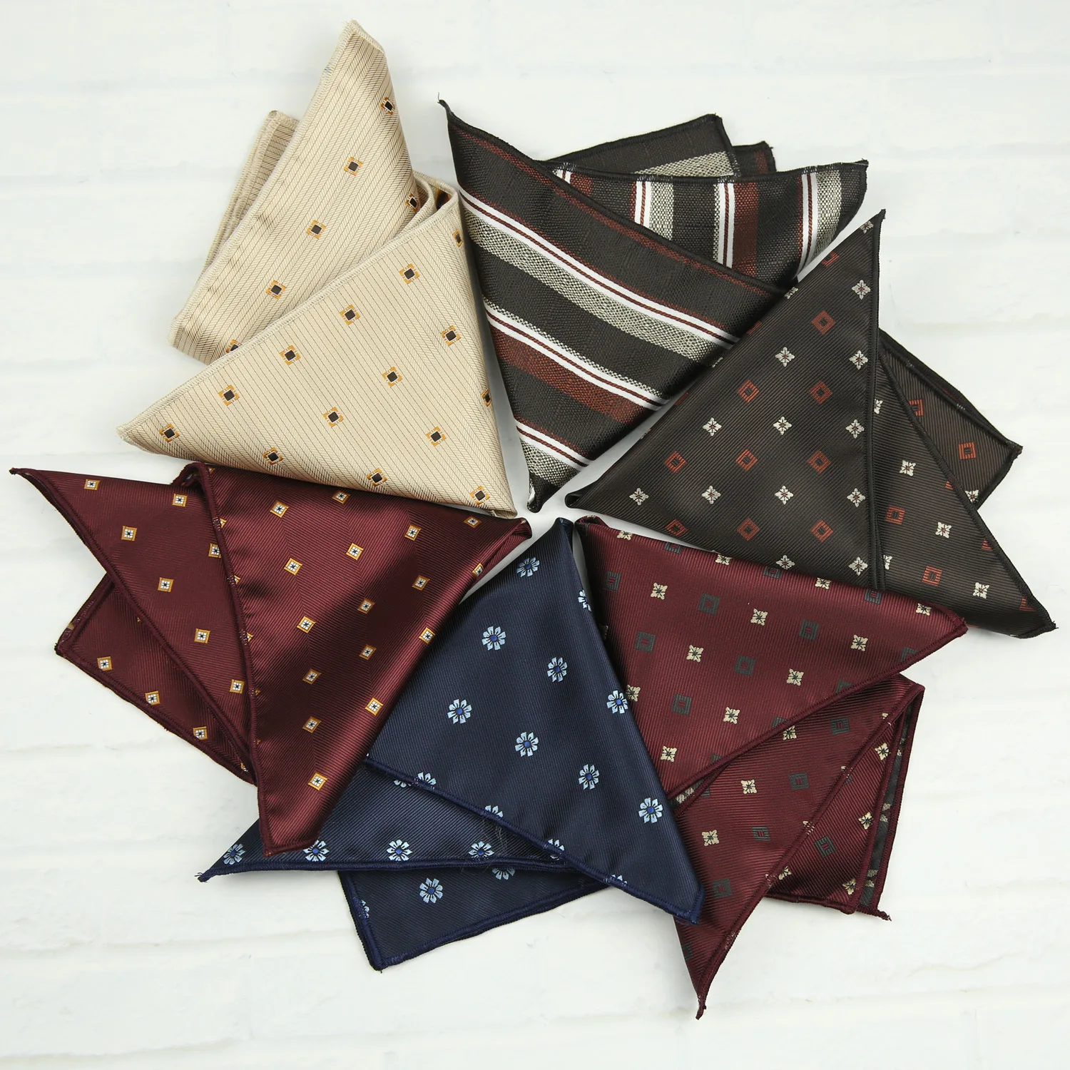 23cm Pocket Square Suit Dress Chest Scarf Men's Business Formal British Korean Style Light Gold Brown Color Handkerchief Hanky