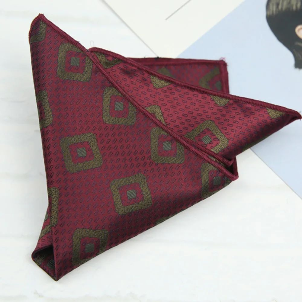 23cm Pocket Square Suit Dress Chest Scarf Men's Business Formal British Korean Style Light Gold Brown Color Handkerchief Hanky