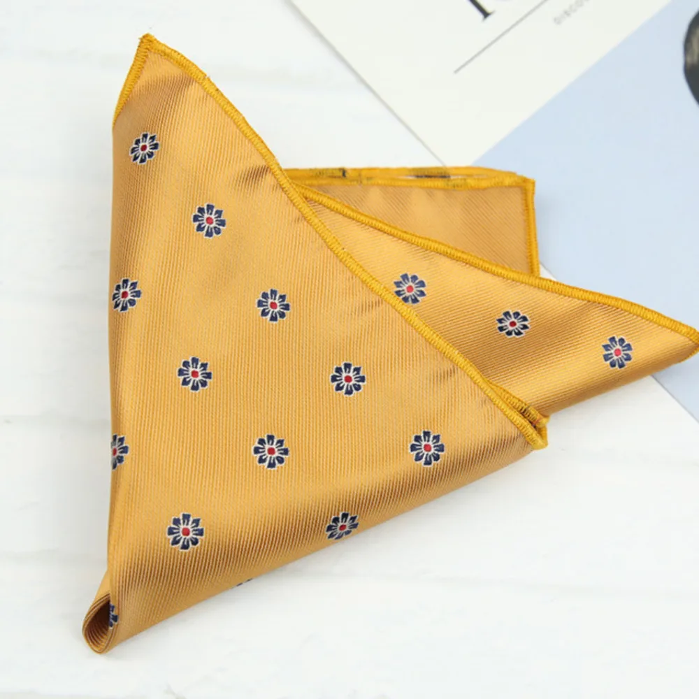 23cm Pocket Square Suit Dress Chest Scarf Men's Business Formal British Korean Style Light Gold Brown Color Handkerchief Hanky