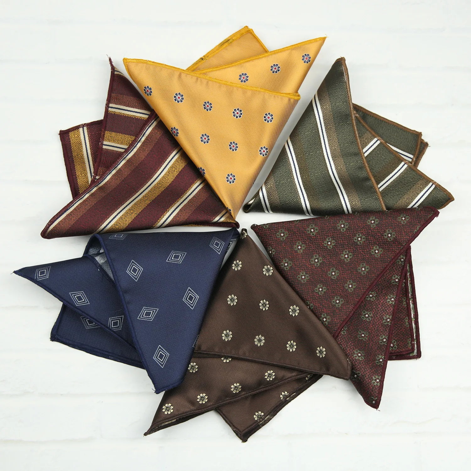 23cm Pocket Square Suit Dress Chest Scarf Men's Business Formal British Korean Style Light Gold Brown Color Handkerchief Hanky