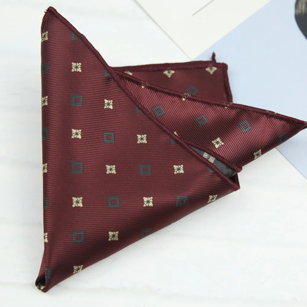 23cm Pocket Square Suit Dress Chest Scarf Men's Business Formal British Korean Style Light Gold Brown Color Handkerchief Hanky