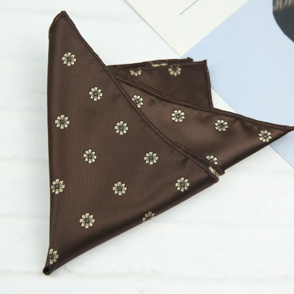 23cm Pocket Square Suit Dress Chest Scarf Men's Business Formal British Korean Style Light Gold Brown Color Handkerchief Hanky