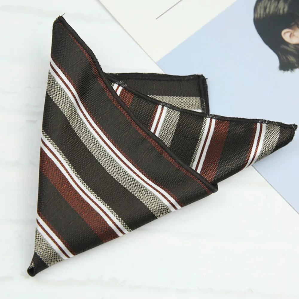 23cm Pocket Square Suit Dress Chest Scarf Men's Business Formal British Korean Style Light Gold Brown Color Handkerchief Hanky