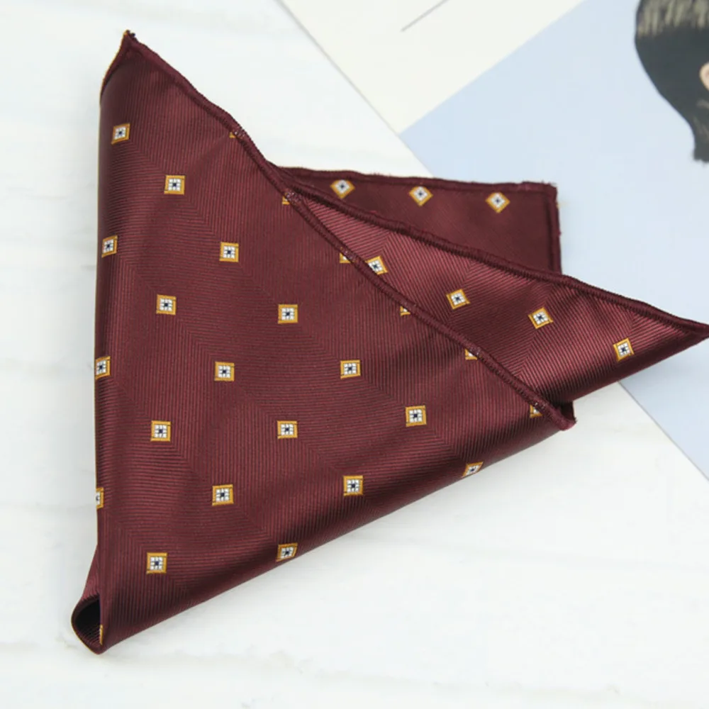 23cm Pocket Square Suit Dress Chest Scarf Men's Business Formal British Korean Style Light Gold Brown Color Handkerchief Hanky