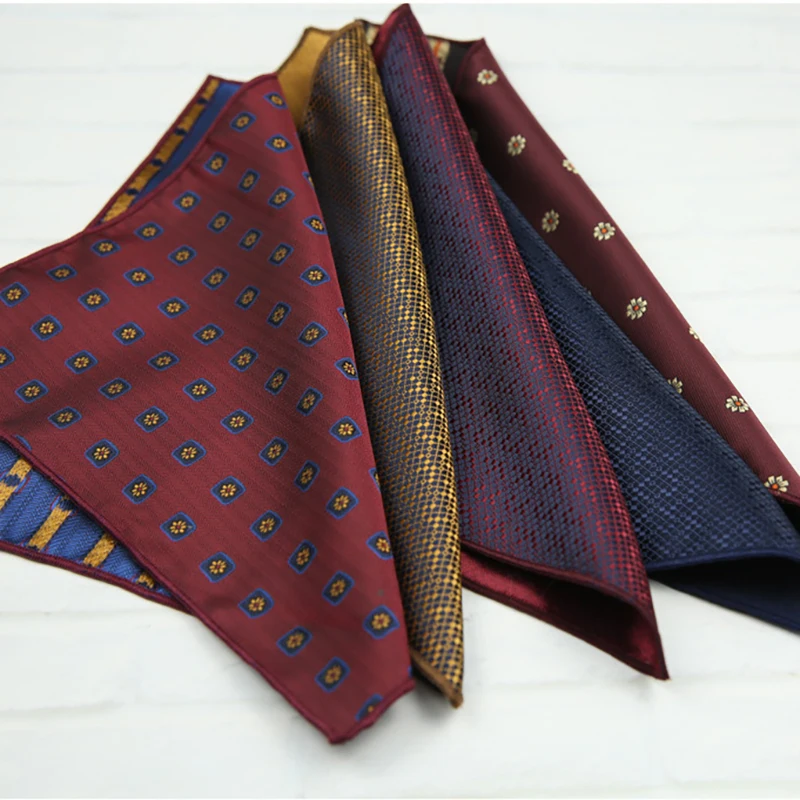 23cm Pocket Square Suit Dress Chest Scarf Men's Business Formal British Korean Style Light Gold Brown Color Handkerchief Hanky