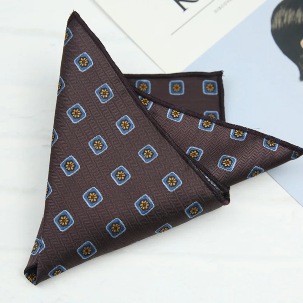 23cm Pocket Square Suit Dress Chest Scarf Men's Business Formal British Korean Style Light Gold Brown Color Handkerchief Hanky
