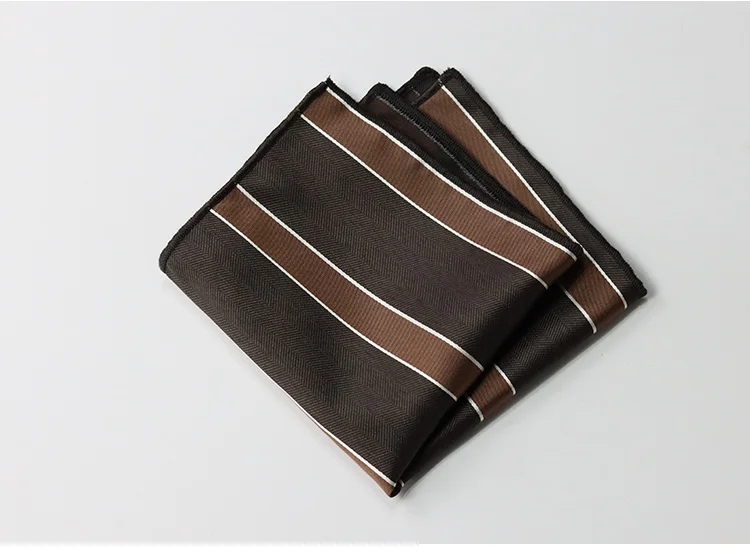 Brown Color Pocket Square For Men Adult Striped Paisley Floral Handkerchief Formal Dress Suit Accessory Navy Solid Hanky Cravat