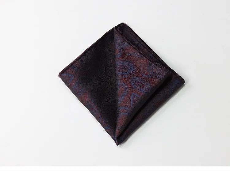 Brown Color Pocket Square For Men Adult Striped Paisley Floral Handkerchief Formal Dress Suit Accessory Navy Solid Hanky Cravat