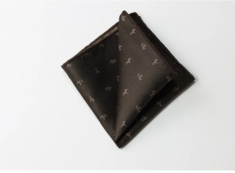 Brown Color Pocket Square For Men Adult Striped Paisley Floral Handkerchief Formal Dress Suit Accessory Navy Solid Hanky Cravat