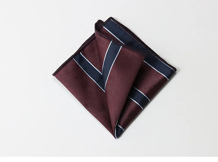 Brown Color Pocket Square For Men Adult Striped Paisley Floral Handkerchief Formal Dress Suit Accessory Navy Solid Hanky Cravat