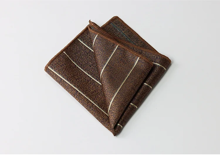 Brown Color Pocket Square For Men Adult Striped Paisley Floral Handkerchief Formal Dress Suit Accessory Navy Solid Hanky Cravat