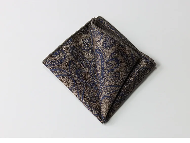 Brown Color Pocket Square For Men Adult Striped Paisley Floral Handkerchief Formal Dress Suit Accessory Navy Solid Hanky Cravat