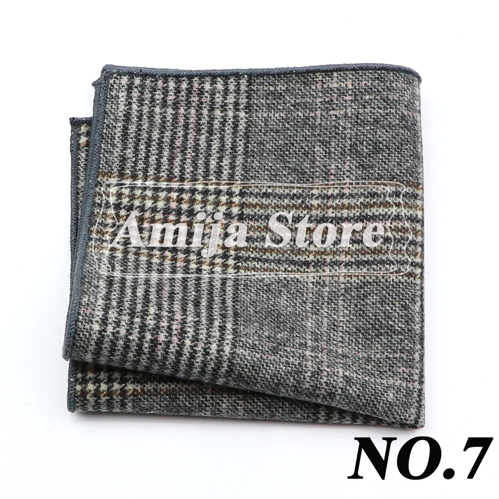 New ArrivalPocket Square Soft Fashion Handkerchief Wool Floral Striped Paisley Hanky Suit Men's Business Wedding Gift for Man