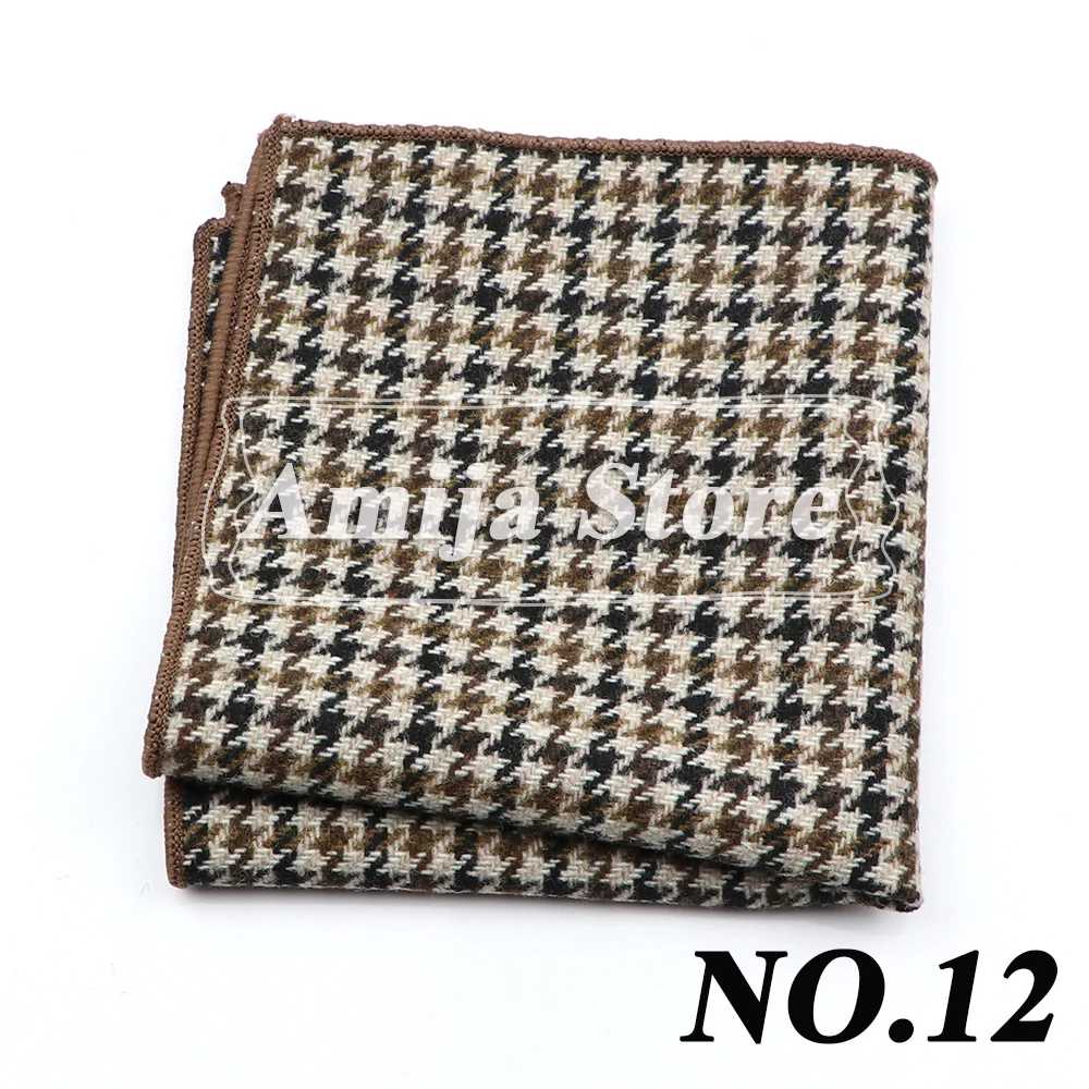 New ArrivalPocket Square Soft Fashion Handkerchief Wool Floral Striped Paisley Hanky Suit Men's Business Wedding Gift for Man