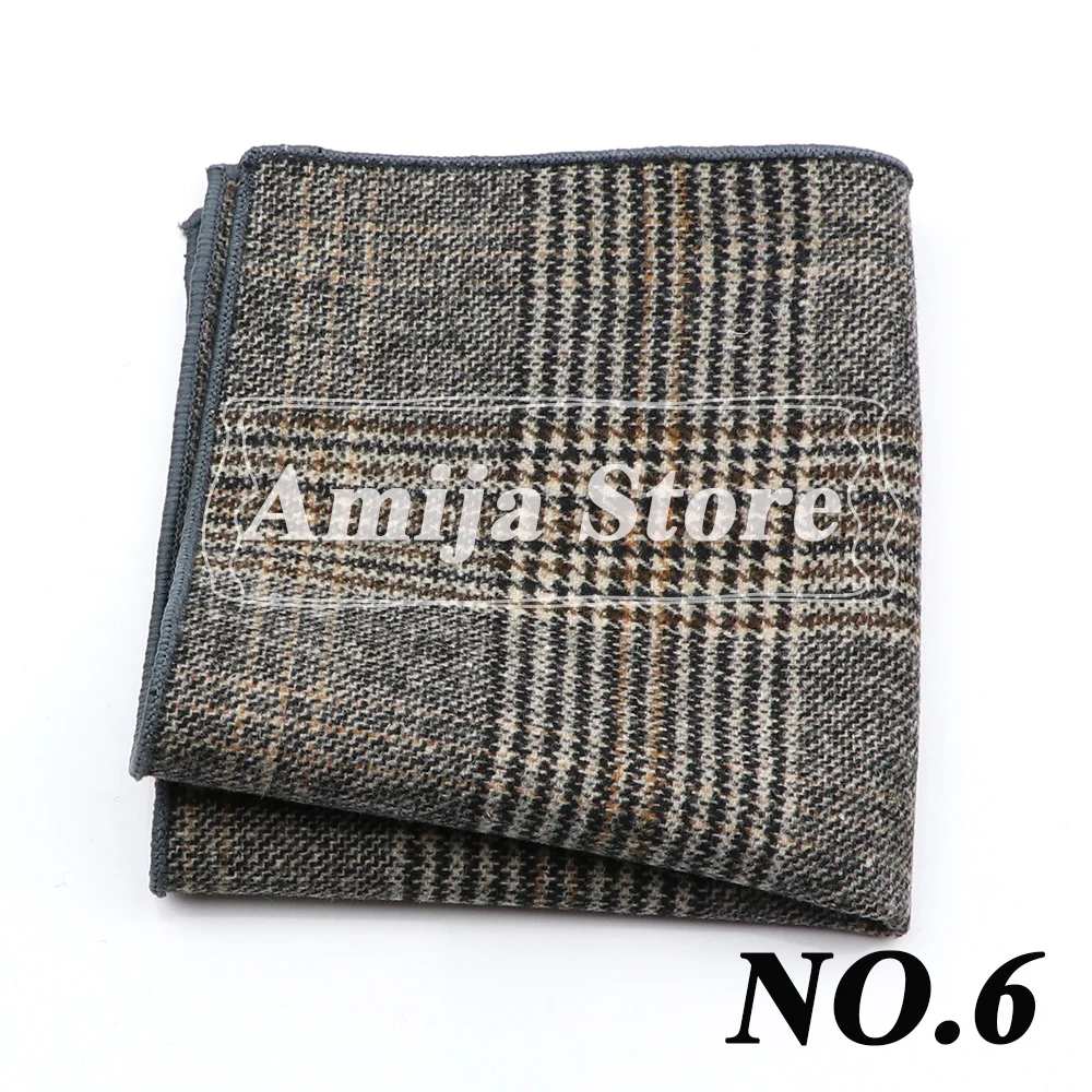 New ArrivalPocket Square Soft Fashion Handkerchief Wool Floral Striped Paisley Hanky Suit Men's Business Wedding Gift for Man