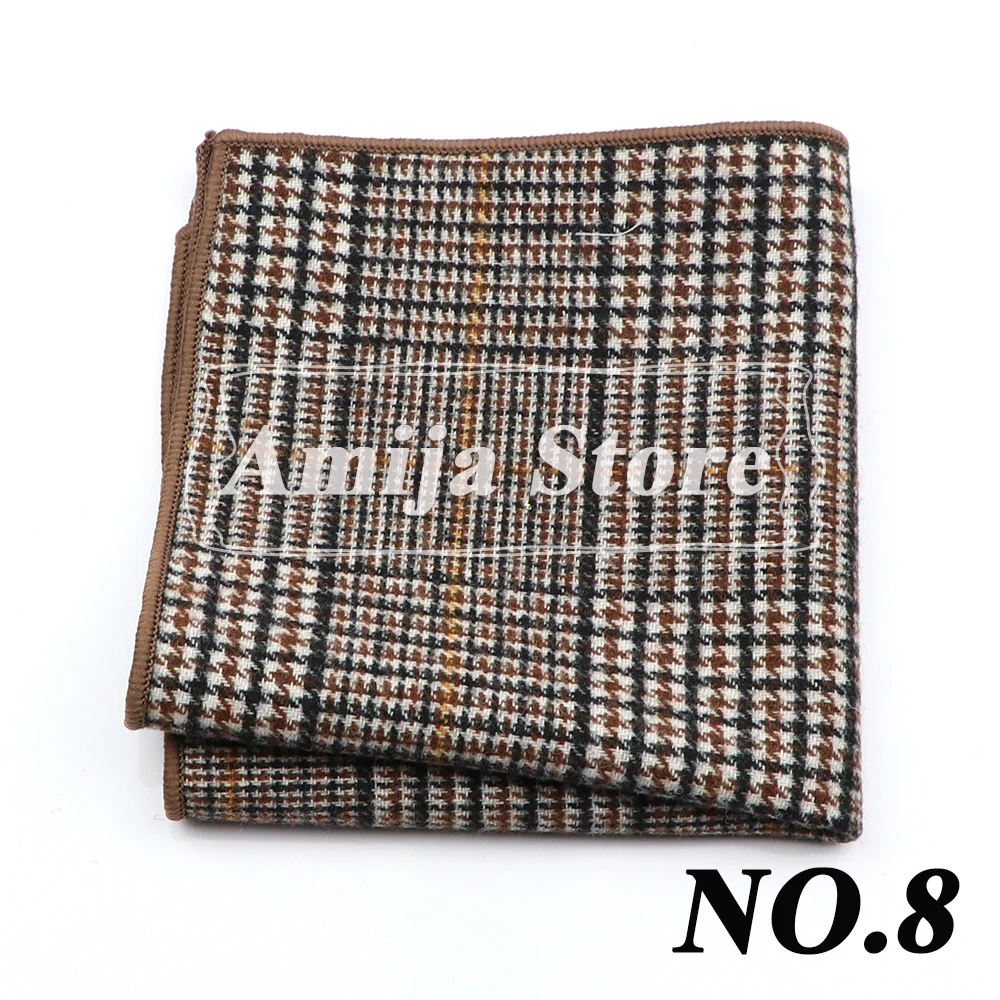 New ArrivalPocket Square Soft Fashion Handkerchief Wool Floral Striped Paisley Hanky Suit Men's Business Wedding Gift for Man