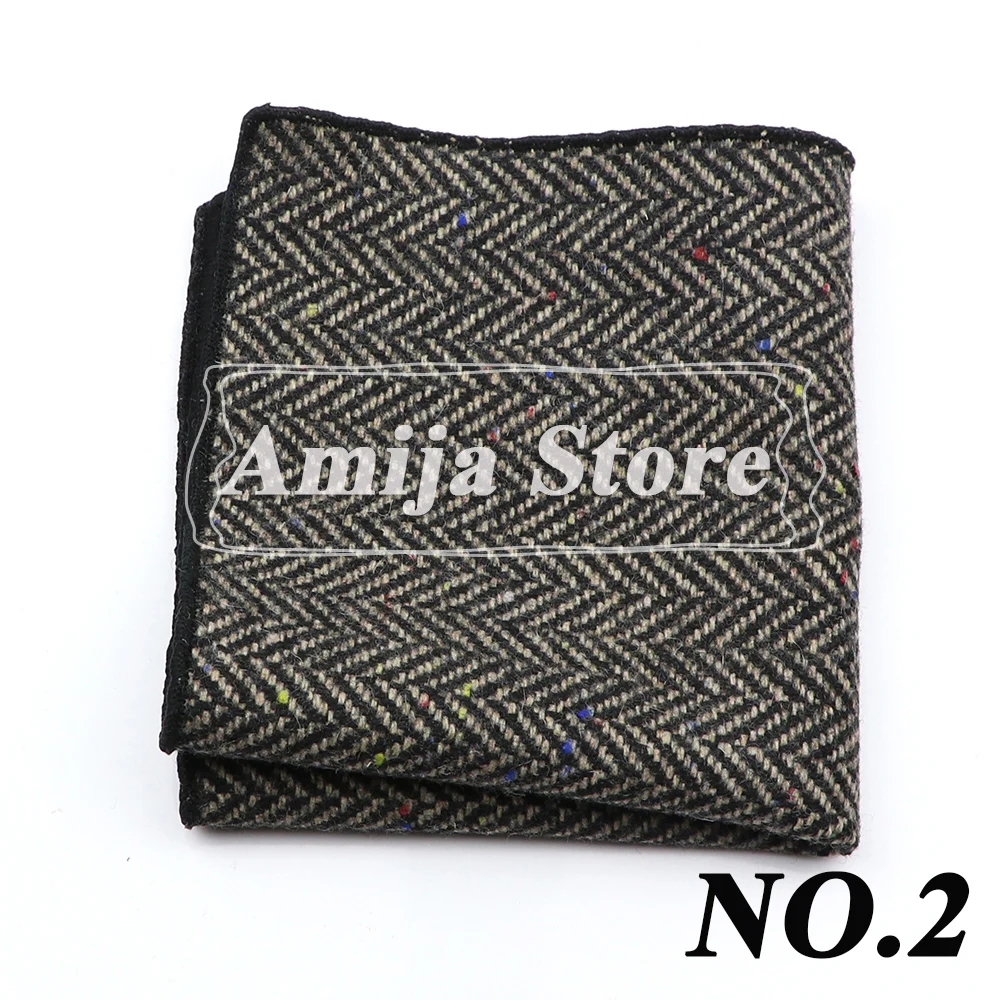 New ArrivalPocket Square Soft Fashion Handkerchief Wool Floral Striped Paisley Hanky Suit Men's Business Wedding Gift for Man