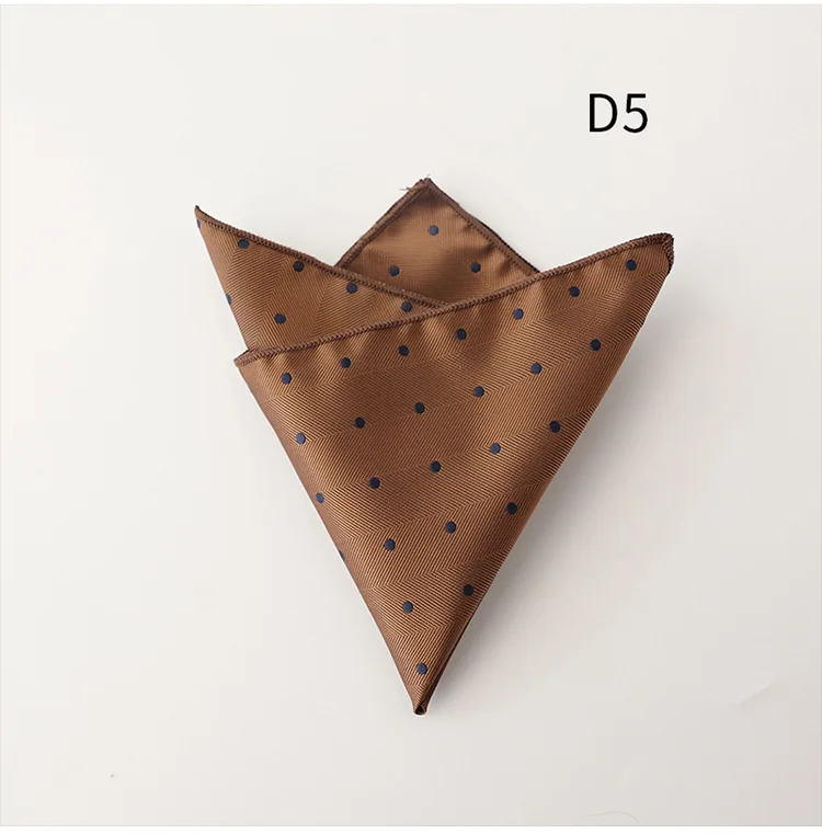 23cm New Luxury Spring Men's Pocket Square Paisley Graffiti Brown Color Handkerchief Tuxedo Suit Accessories Square Scarf Cravat