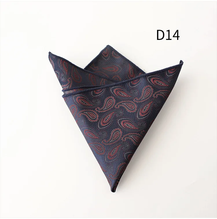 23cm New Luxury Spring Men's Pocket Square Paisley Graffiti Brown Color Handkerchief Tuxedo Suit Accessories Square Scarf Cravat