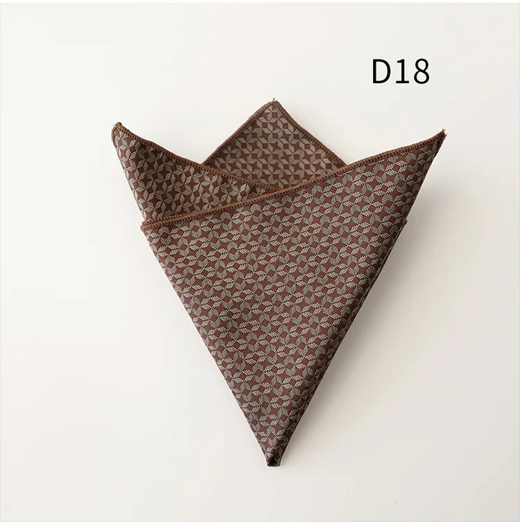 23cm New Luxury Spring Men's Pocket Square Paisley Graffiti Brown Color Handkerchief Tuxedo Suit Accessories Square Scarf Cravat