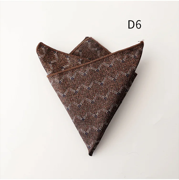 23cm New Luxury Spring Men's Pocket Square Paisley Graffiti Brown Color Handkerchief Tuxedo Suit Accessories Square Scarf Cravat