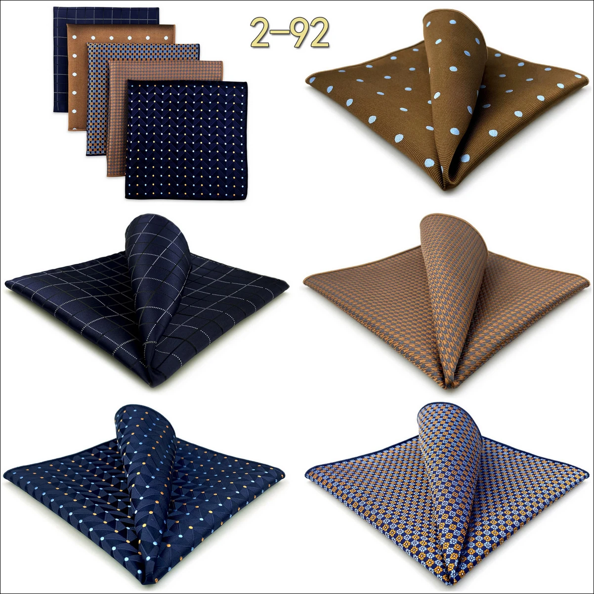 5 Pieces Mens Pocket Squares Set Party Wedding Gift Handkerchief Fashion Formal Bundle Hanky Luxury Unique