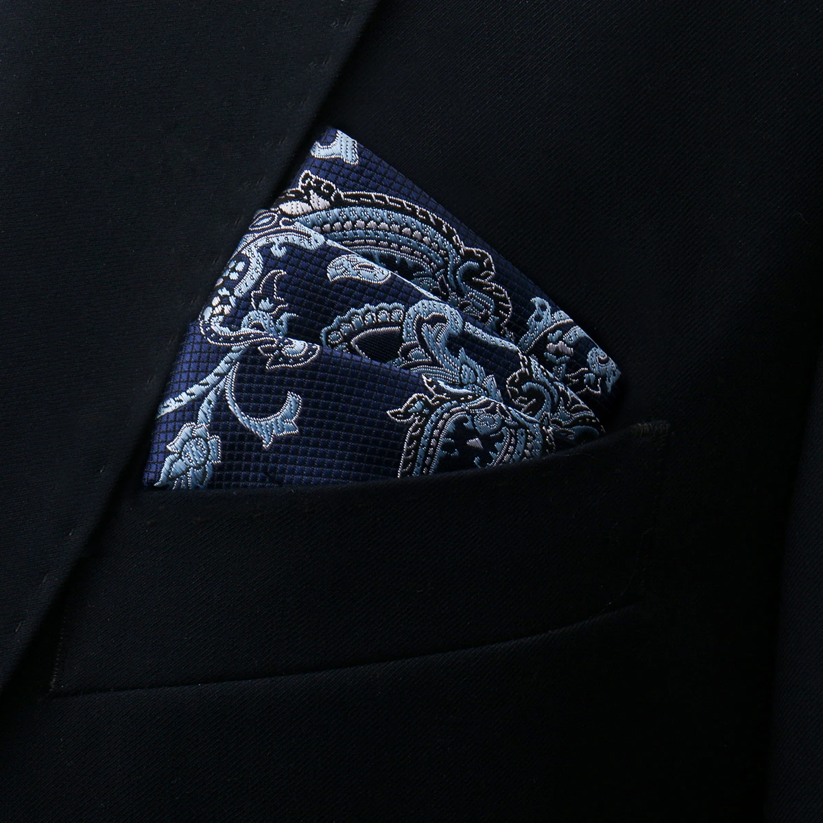Brand Kerchief Man Dark Blue Striped April Fool's Day Fit Formal Party Pocket Square Handkerchiefs Suit Accessories Men Necktie