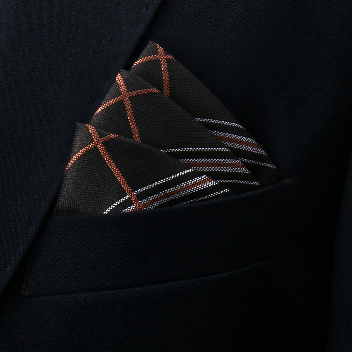Brand Kerchief Man Dark Blue Striped April Fool's Day Fit Formal Party Pocket Square Handkerchiefs Suit Accessories Men Necktie