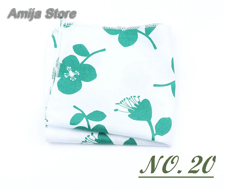 High Quality Cute Linen Cartoon Handkerchief For Men Cat Polar Bear Watermelon Wave Printed Pocket Square Funny Hanky Accessorie