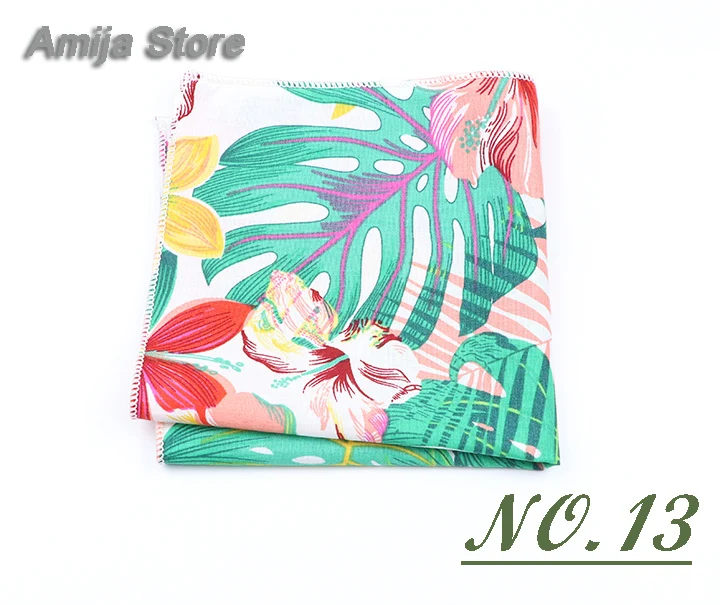 High Quality Cute Linen Cartoon Handkerchief For Men Cat Polar Bear Watermelon Wave Printed Pocket Square Funny Hanky Accessorie
