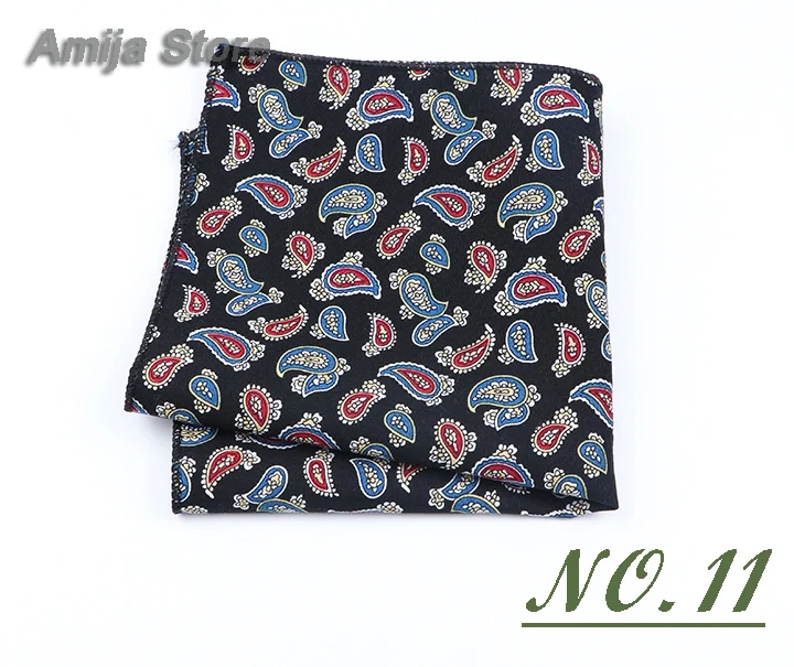 High Quality Cute Linen Cartoon Handkerchief For Men Cat Polar Bear Watermelon Wave Printed Pocket Square Funny Hanky Accessorie