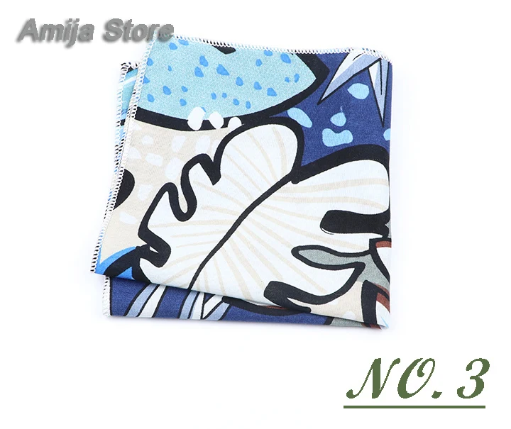 High Quality Cute Linen Cartoon Handkerchief For Men Cat Polar Bear Watermelon Wave Printed Pocket Square Funny Hanky Accessorie